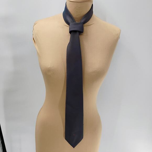Christian Dior Gray Silk Neck Tie - Picture 1 of 8